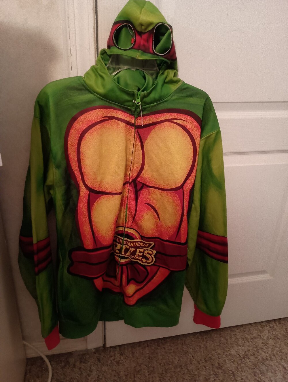Nickelodeon Green and Red Turtle Shell Zip-Up Hoodie